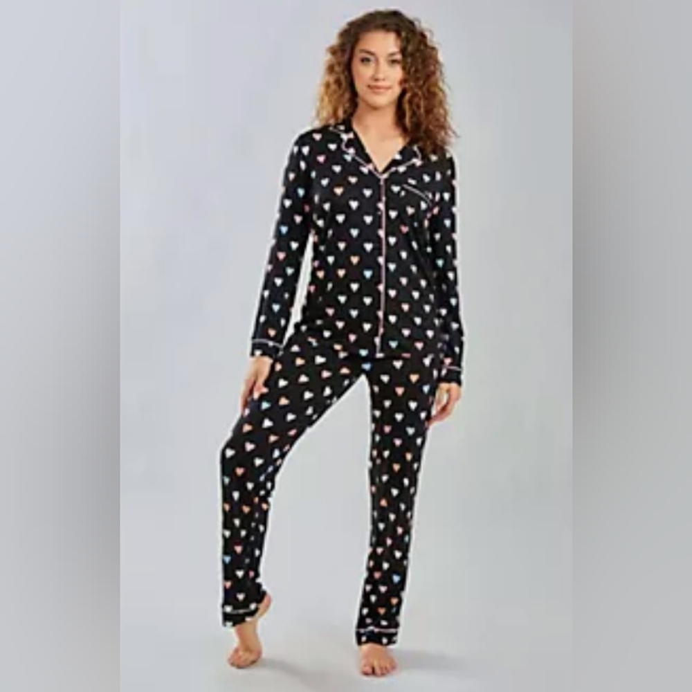 iCollection Rainbow Hearts Buttery Soft Pajama Lounge Set EUC 3X